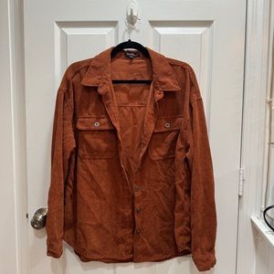 Orange Corduroy Button Down